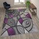 Purple,8' x 10' |#| Modern Olefin Accent Area Rug - Purple & Gray Abstract Pattern - 8' x 10'