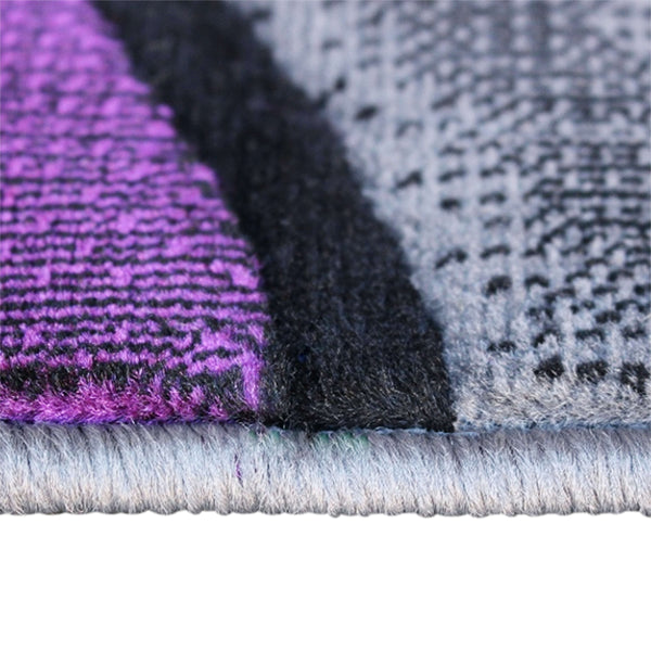 Purple,2' x 7' |#| Abstract Design Hallway Runner Accent Rug - Purple and Gray - 2' x 7'