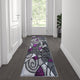 Purple,2' x 7' |#| Abstract Design Hallway Runner Accent Rug - Purple and Gray - 2' x 7'