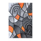 Orange,5' x 7' |#| Modern Olefin Accent Area Rug - Orange & Gray Abstract Pattern - 5' x 7'