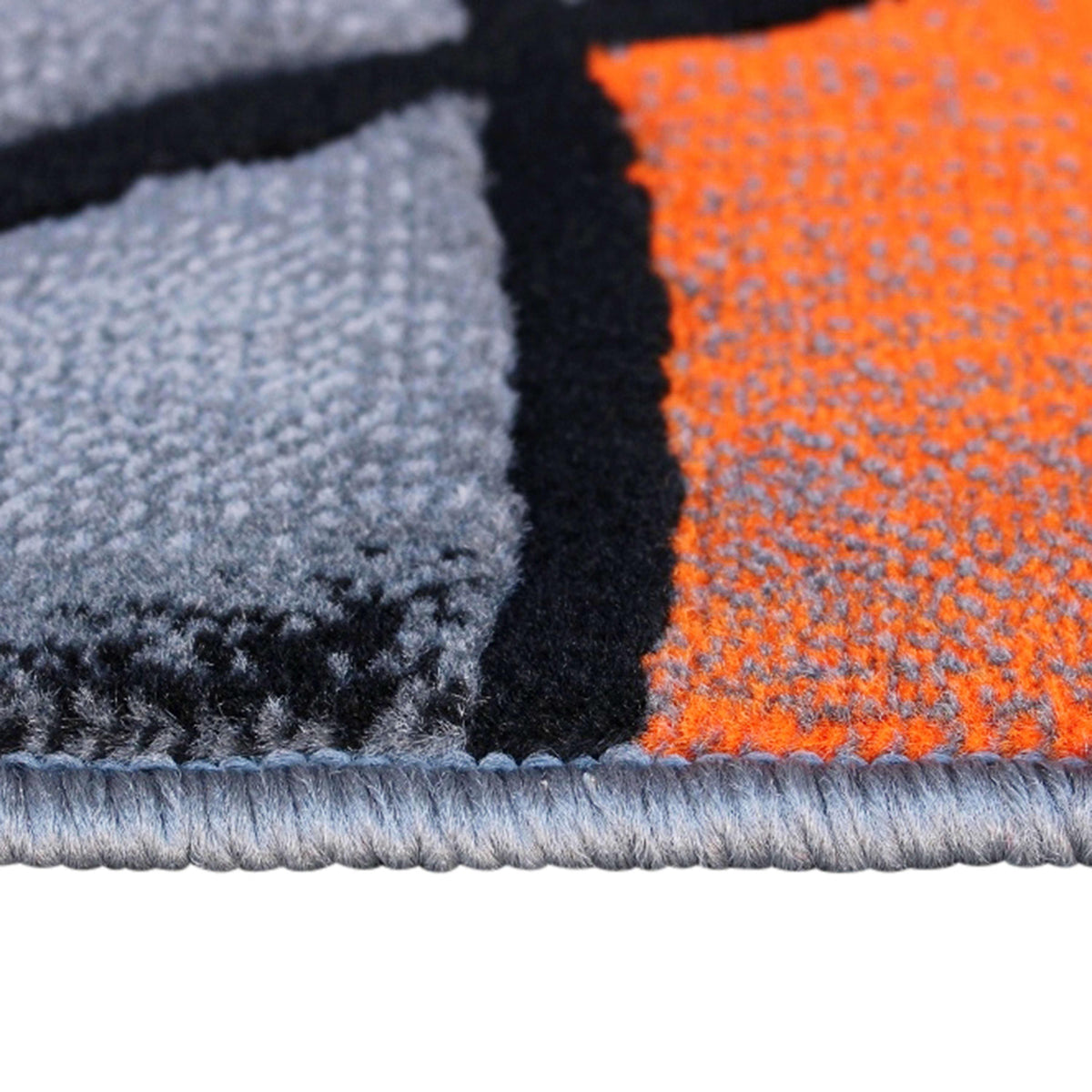 Orange,5' x 7' |#| Modern Olefin Accent Area Rug - Orange & Gray Abstract Pattern - 5' x 7'