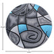 Blue,7' Round |#| Abstract Style Round Accent Area Rug with Red and Gray Design - 7' x 7'