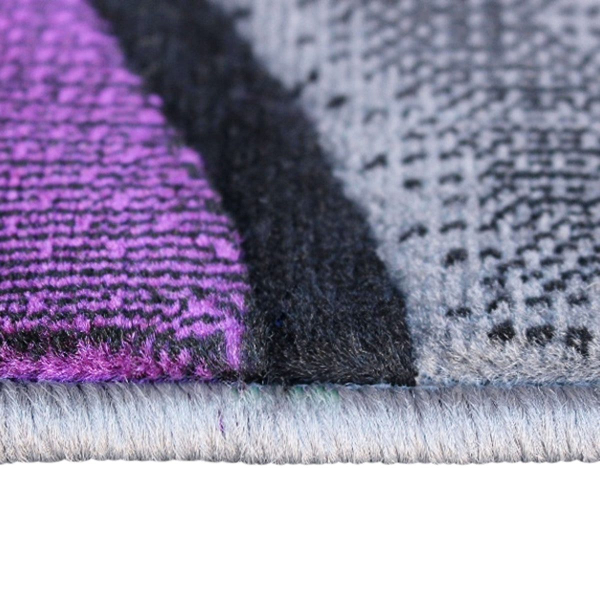Purple,3' x 5' |#| Modern Olefin Accent Area Rug - Purple & Gray Abstract Pattern - 3' x 5'