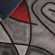 Blue,7' Round |#| Abstract Style Round Accent Area Rug with Red and Gray Design - 7' x 7'