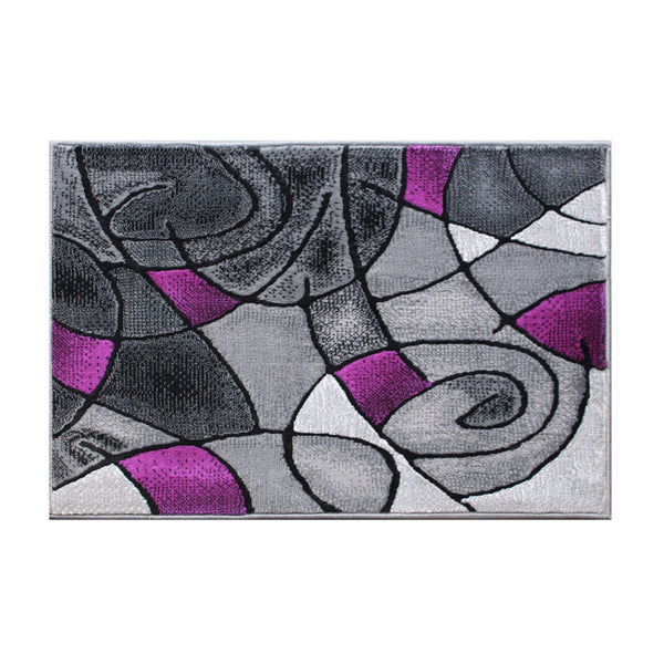 Purple,2' x 3' |#| Abstract Style Design Entryway Accent Rug - Purple & Gray - 2' x 3'