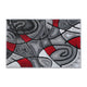 Red,2' x 3' |#| Abstract Style Design Entryway Accent Rug - Red & Gray - 2' x 3'