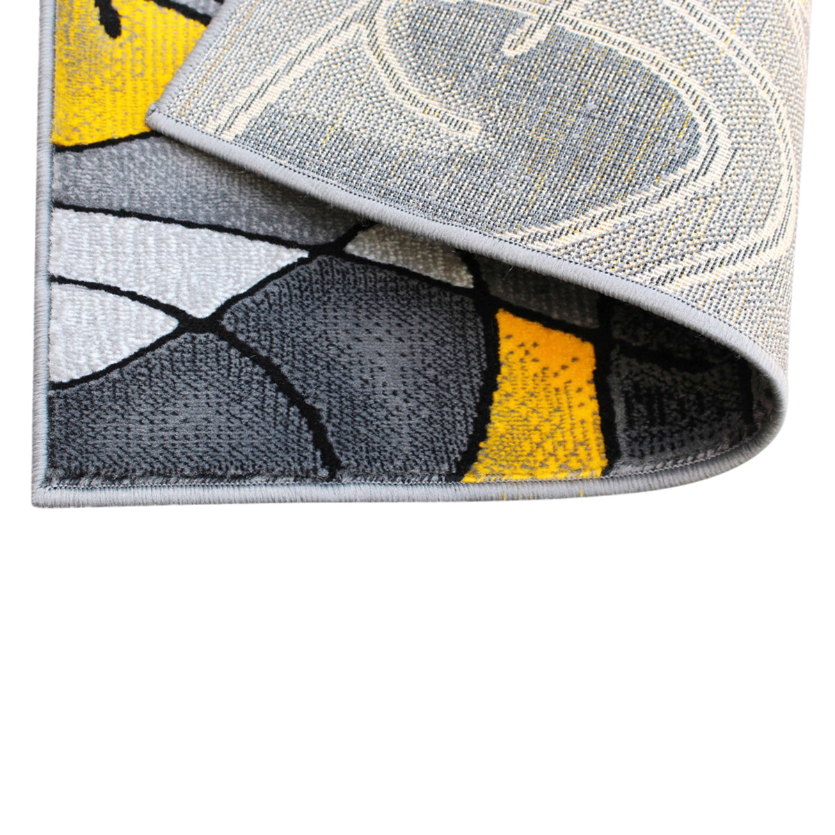 Yellow,2' x 3' |#| Abstract Style Design Entryway Accent Rug - Yellow & Gray - 2' x 3'