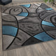 Blue,8' x 10' |#| Modern Olefin Accent Area Rug - Blue & Gray Abstract Pattern - 8' x 10'