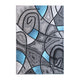 Blue,5' x 7' |#| Modern Olefin Accent Area Rug - Blue & Gray Abstract Pattern - 5' x 7'