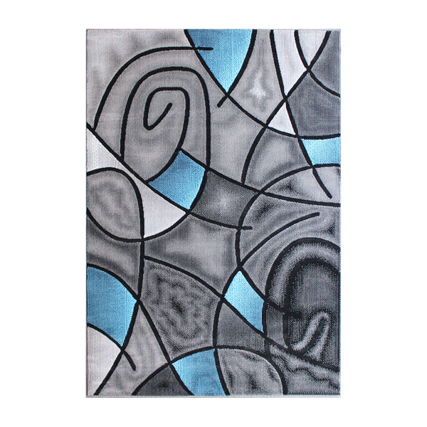 Blue,5' x 7' |#| Modern Olefin Accent Area Rug - Blue & Gray Abstract Pattern - 5' x 7'