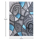 Blue,5' x 7' |#| Modern Olefin Accent Area Rug - Blue & Gray Abstract Pattern - 5' x 7'