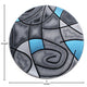 Blue,5' Round |#| Abstract Style Round Accent Area Rug with Blue and Gray Design - 5' x 5'