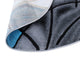 Blue,5' Round |#| Abstract Style Round Accent Area Rug with Blue and Gray Design - 5' x 5'