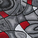 Red,2' x 7' |#| Abstract Design Hallway Runner Accent Rug - Red and Gray - 2' x 7'