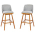 Julia Set of 2 Transitional Upholstered Barstools with Nailhead Trim and Solid Wood Frames