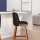 Black LeatherSoft |#| 2 PK Commercial Walnut Finish Wood Counter Stools - Nail Trim-Black LeatherSoft