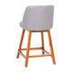 Gray Faux Linen |#| 2 Pack Commercial Walnut Finish Wood Counter Stools - Gray Faux Linen