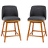 Julia Set of 2 Transitional Upholstered Counter Stools with Nailhead Trim and Solid Wood Frames