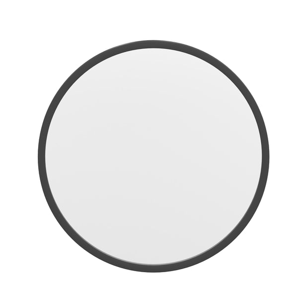 Black,16inch Round |#| Wall Mount 16 Inch Shatterproof Round Accent Wall Mirror with Black Metal Frame