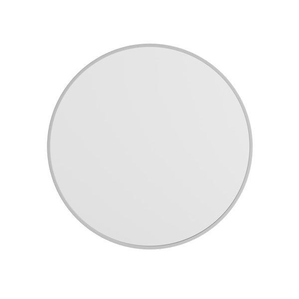 Silver,30inch Round |#| Wall Mount 30 Inch Shatterproof Round Accent Wall Mirror with Silver Metal Frame