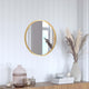 Gold,20inch Round |#| Wall Mount 20 Inch Shatterproof Round Accent Wall Mirror with Gold Metal Frame