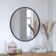 Black,30inch Round |#| Wall Mount 30 Inch Shatterproof Round Accent Wall Mirror with Black Metal Frame