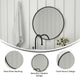 Black,30inch Round |#| Wall Mount 30 Inch Shatterproof Round Accent Wall Mirror with Black Metal Frame