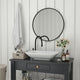 Black,30inch Round |#| Wall Mount 30 Inch Shatterproof Round Accent Wall Mirror with Black Metal Frame