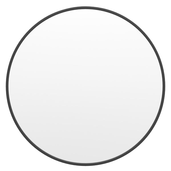 Black,30inch Round |#| Wall Mount 30 Inch Shatterproof Round Accent Wall Mirror with Black Metal Frame