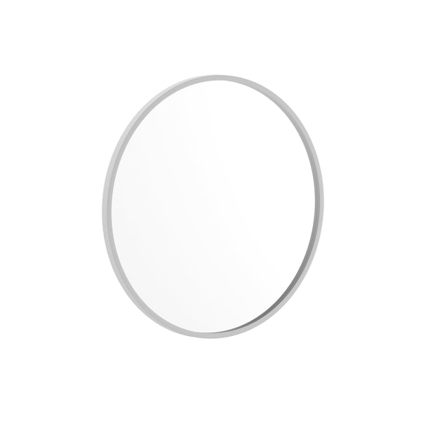 Silver,24inch Round |#| Wall Mount 24 Inch Shatterproof Round Accent Wall Mirror with Silver Metal Frame