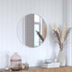 Silver,24inch Round |#| Wall Mount 24 Inch Shatterproof Round Accent Wall Mirror with Silver Metal Frame