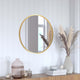 Gold,24inch Round |#| Wall Mount 24 Inch Shatterproof Round Accent Wall Mirror with Gold Metal Frame