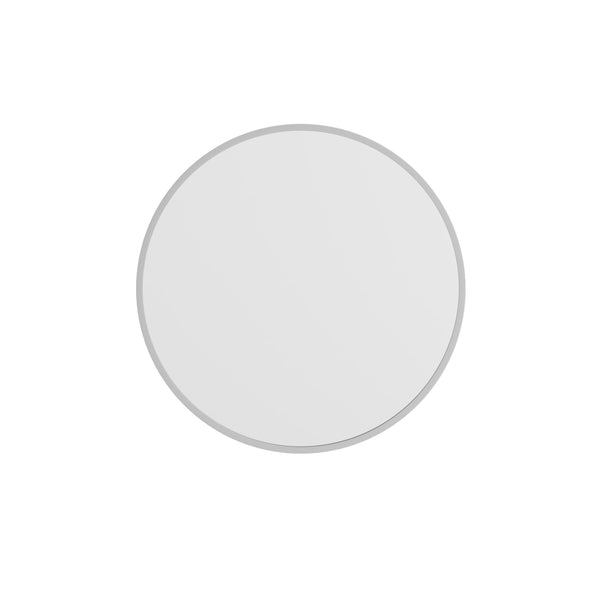 Silver,24inch Round |#| Wall Mount 24 Inch Shatterproof Round Accent Wall Mirror with Silver Metal Frame