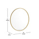 Gold,30inch Round |#| Wall Mount 30 Inch Shatterproof Round Accent Wall Mirror with Gold Metal Frame