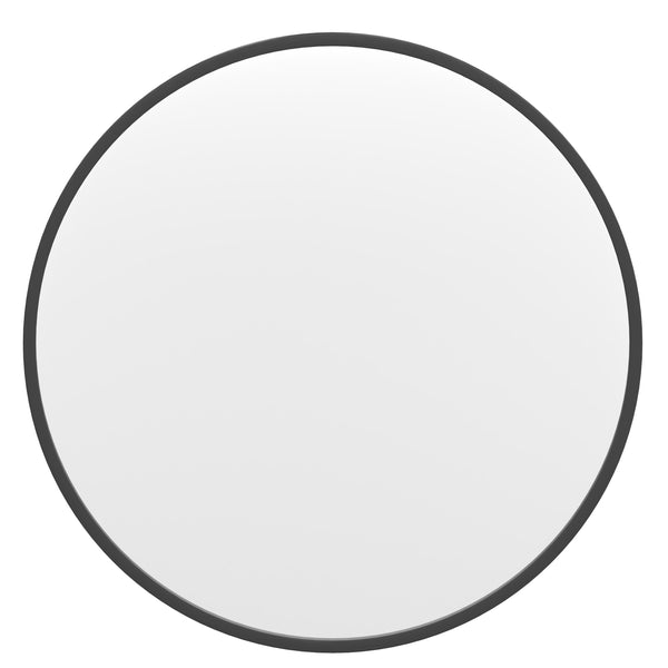 Black,24inch Round |#| Wall Mount 24 Inch Shatterproof Round Accent Wall Mirror with Black Metal Frame