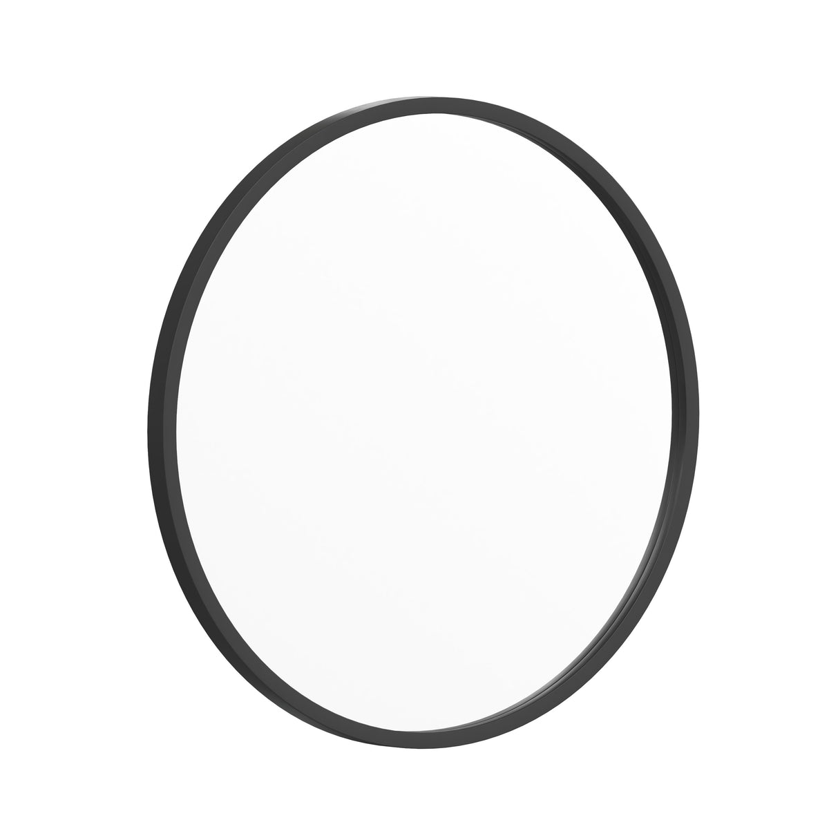Black,20inch Round |#| Wall Mount 20 Inch Shatterproof Round Accent Wall Mirror with Black Metal Frame