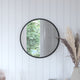 Black,20inch Round |#| Wall Mount 20 Inch Shatterproof Round Accent Wall Mirror with Black Metal Frame