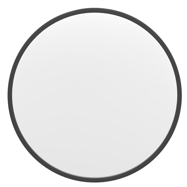 Black,20inch Round |#| Wall Mount 20 Inch Shatterproof Round Accent Wall Mirror with Black Metal Frame