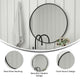 Black,36inch Round |#| Wall Mount 36 Inch Shatterproof Round Accent Wall Mirror with Black Metal Frame
