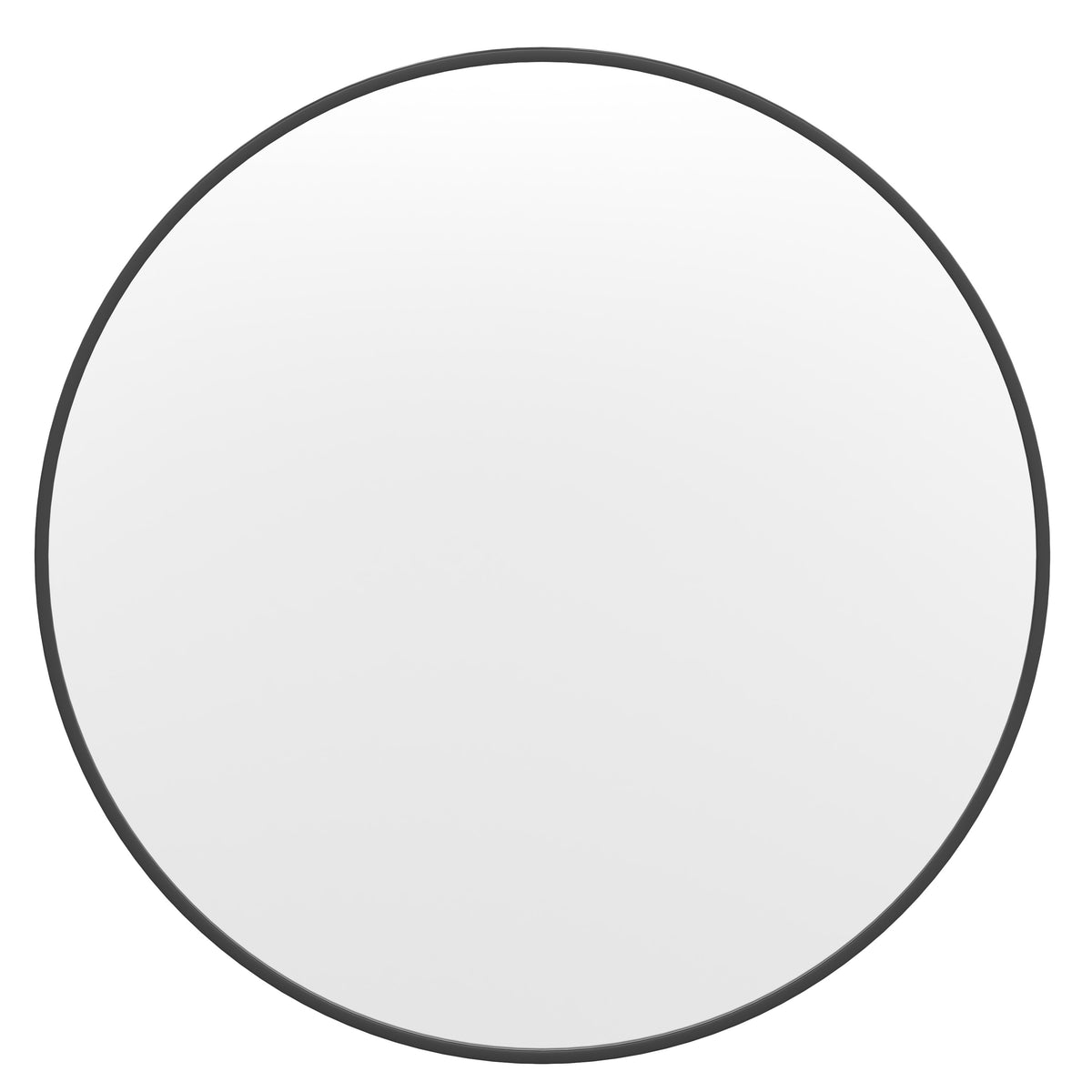 Black,36inch Round |#| Wall Mount 36 Inch Shatterproof Round Accent Wall Mirror with Black Metal Frame