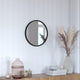 Black,16inch Round |#| Wall Mount 16 Inch Shatterproof Round Accent Wall Mirror with Black Metal Frame