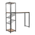 Jura Metal Bar and Wine Table with 2 Slanted Shelves for Bottle Storage and Hanging Glass Storage