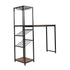 Jura Metal Bar and Wine Table with 2 Slanted Shelves for Bottle Storage and Hanging Glass Storage