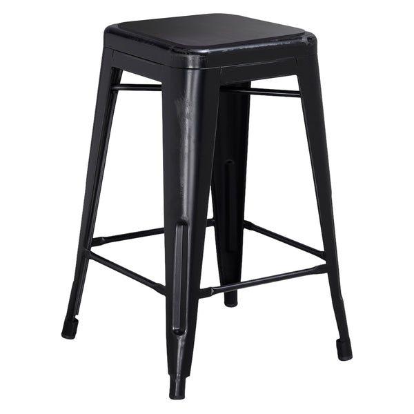 Teal-Blue Seat/Crystal Teal-Blue Frame |#| Indoor/Outdoor Kai Commercial Backless Bar Stools with Poly Seats - CB/Teal Blue