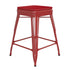 Kai Commercial Grade 24" High Backless Metal Indoor-Outdoor Counter Height Stool with Poly Resin Wood Seat