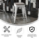 Gray Seat/White Frame |#| Indoor/Outdoor Backless Counter Stool with Poly Seat - White/Gray