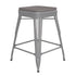 Gray Seat/Silver Frame |#| Indoor/Outdoor Backless Counter Stool with Poly Seat - Silver/Gray