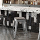 Gray Seat/Silver Frame |#| Indoor/Outdoor Backless Counter Stool with Poly Seat - Silver/Gray