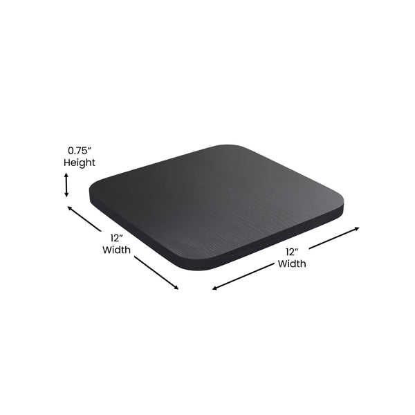 Black Seat/Black Frame |#| Indoor/Outdoor Backless Counter Stool with Poly Seat - Black/Black