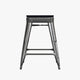 Black Seat/Black Frame |#| Indoor/Outdoor Backless Counter Stool with Poly Seat - Black/Black